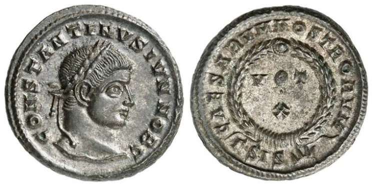 AE3 de Constantino II (CAESARVM NOSTRORVM) _siscia_RIC_vII_182,G